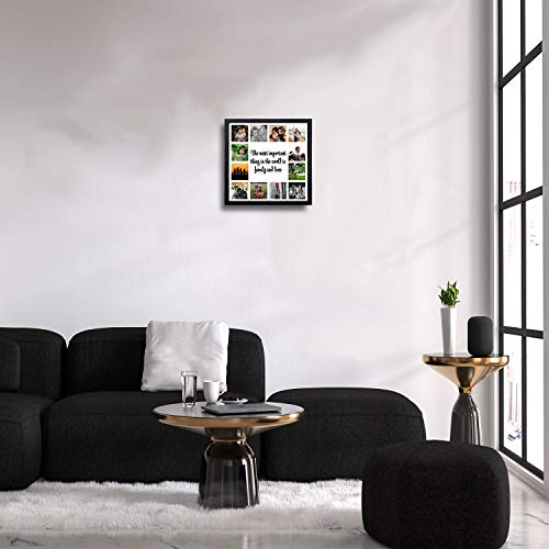 WhatsYourPrint Personalised Photo Collage Frames with Glass Top (Size 13x13 Inches, 12 Photos Black ) 6