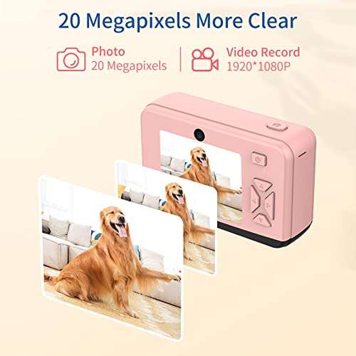 BISOFICE Portable Students Camera 20M Camera Auto Focus 2.0'' IPS Screen 1080P Video Record Mini Selfie Camera Learning Toy Christmas Birthday Gift Holiday Travel 3