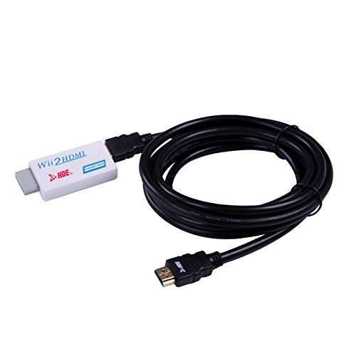 HDE Wii to HDMI Converter [Includes 1080p HDMI Cable 10ft] Wii 2 HDMI Adapter Output Video Audio with 3.5mm Jack Audio, Supports all Wii Display Modes 2