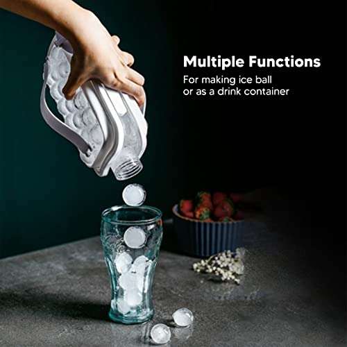 TOPINCN Portable Ice Ball Maker, Ice Cube Tray for Freezer Ice Bottle Cubic Container Cooling Ice Round Cube Molds for Cocktail Coffee Whiskey Beer Juice(White) 3