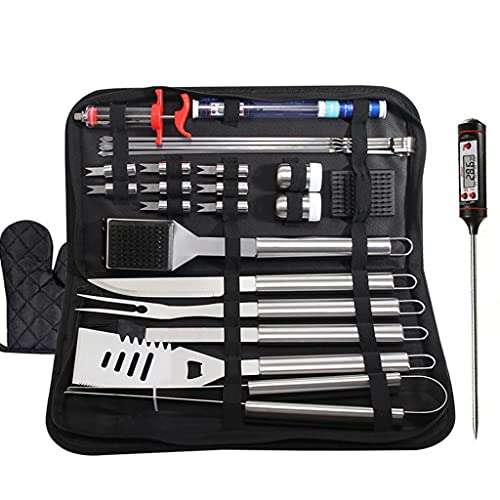 25-Piece Barbecue Set, Stainless Steel BBQ Combination Grill, Large-Size Cloth Bag Storage is More Convenient (Size : 43.523.55.5cm) 6