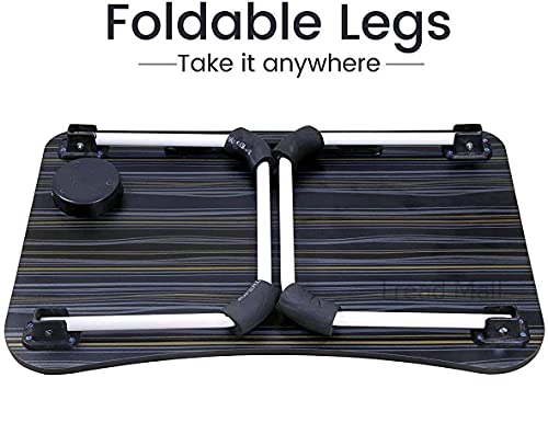 Tread Mall Multipurpose Laptop Table with Dock Stand & Non-Slip Legs Foldable and Portable Lap desk for Study & Bed& Cup Holder Bed Study Table For Home (black) 3