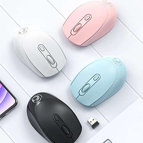 Slim Bluetooth Wireless Mouse,（Bluetooth 5.1+USB,2.4G Portable Optical Silent Ultra Thin Wireless Computer Mouse with USB Receiver and Type C Adapter, Compatible with PC, Laptop, Notebook,Desktop 3