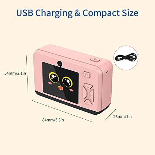 BISOFICE Portable Students Camera 20M Camera Auto Focus 2.0'' IPS Screen 1080P Video Record Mini Selfie Camera Learning Toy Christmas Birthday Gift Holiday Travel 4