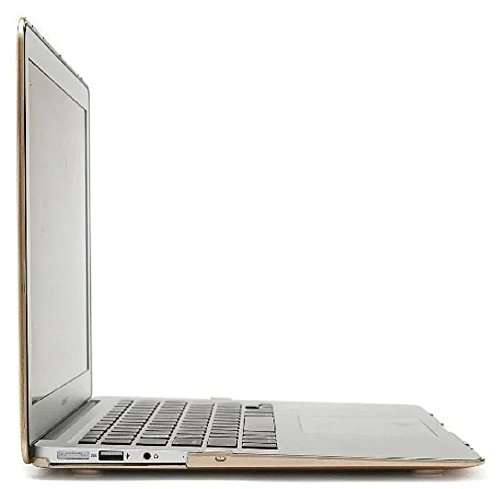 Heartly Premium Luxury Flip Thin Hard Shell Rugged Armor Hybrid Bumper Back Case Cover with Apple Cut Logo for MacBook Pro 15 inch - Mobile Gold 5