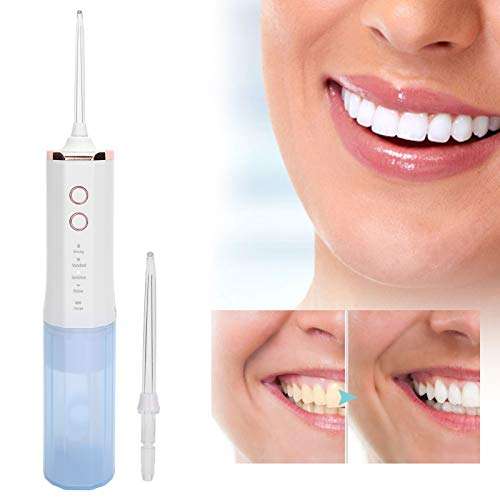 Water Flosser Professional Cordless Dental Oral Irrigator with 4 Modes 2 Jets Powerful Cleaning Rechargeable Dental Oral Irrigator for Travel Home 3