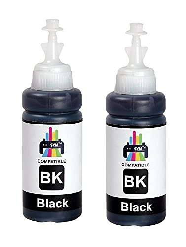 SVM Refill Ink for HP Printer Black Cartridges HP 802, 805, 678, 680, 803, 682, 46, 818, 685, 46, 21, 22, 901, 27, 703, 704, 862, 920, 808, 960 Black Ink Cartridge (100ml X 2) 3