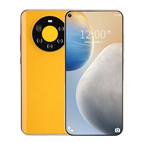 4G LTE Smartphone, 6.7 Inch 3040x1440 HD Screen Face Recognition Cellphone, 4GB 128GB Memory, 8MP 16MP Camera 4000mAh International Android 10 Unlocked Phone, Support GPS,Bluetooth,US Plug(Yellow) 2