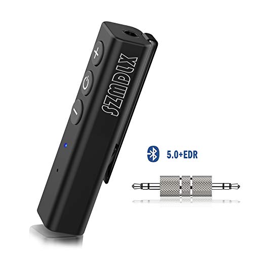 SZMDLX Bluetooth 5.0 Receiver, Portable Clip Wireless Audio Aux Adapter Bluetooth Car Kit (Voice Assitant, A2DP, Built-in Microphone for Home Car 2