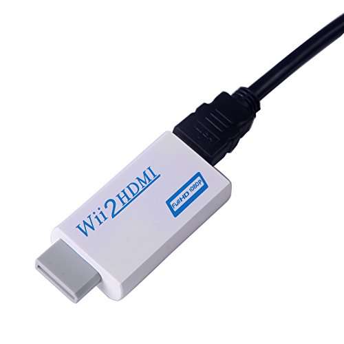 HDE Wii to HDMI Converter [Includes 1080p HDMI Cable 10ft] Wii 2 HDMI Adapter Output Video Audio with 3.5mm Jack Audio, Supports all Wii Display Modes 3