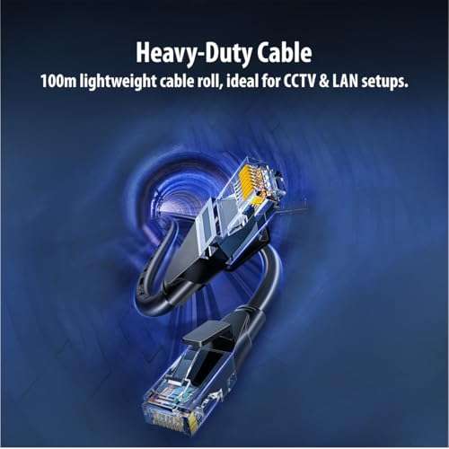 CP PLUS Heavy Duty Outdoor Cat6 UTP Cable 100 Meter | 4 Pair LAN Cable for CCTV & Network | high-density HDPE Insulation | PVC Jacket | High-Speed Data & Video Transmission | CP-EUT-6TSRD-100 5
