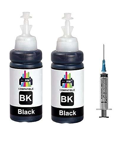 SVM Refill Ink for HP Printer Black Cartridges HP 802, 805, 678, 680, 803, 682, 46, 818, 685, 46, 21, 22, 901, 27, 703, 704, 862, 920, 808, 960 Black Ink Cartridge (100ml X 2) 2