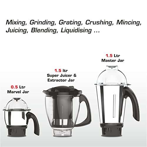 Vidiem MG 616 A Tusker ADC 750 Watts Mixer Grinder with 4 Jars Kitchen Appliances 6