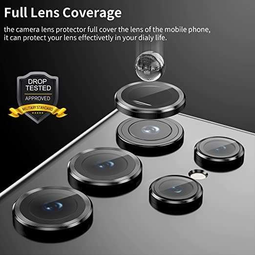 Amazon Brand - Solimo Camera Glass Lens Protector Ring for Motorola Edge 50 Pro Case Friendly with Edge to Edge Coverage and Easy Installation (Silver) 6