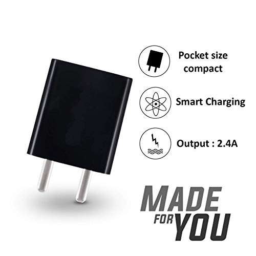 Brandshub Type C Charger Compatible with Xiaomi Redmi 8A Dual Charger Original Mobile Charger Power Adapter Fast Hi Speed Travel Charger with 1 M USB Type C USB Charging Data Cable CPB - Black 6