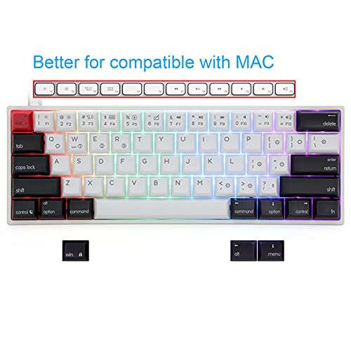 KOqwez33 Portable Advanced Keyboard for Notebook Computer, AK61 Gaming Keyboard RGB Backlit Wide Compatibility Comfortable E-Sports Type-C Mechanical Keyboard for Home - Red Axle 5