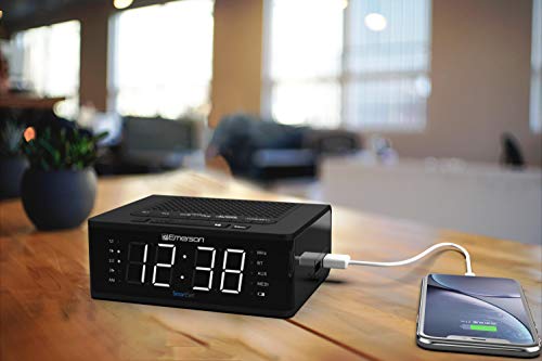 Emerson SmartSet Alarm Clock Radio with Bluetooth Speaker, Charging Station with 2 USB Ports for Iphone/Ipad/Ipod/Android and Tablets, ER100102 5