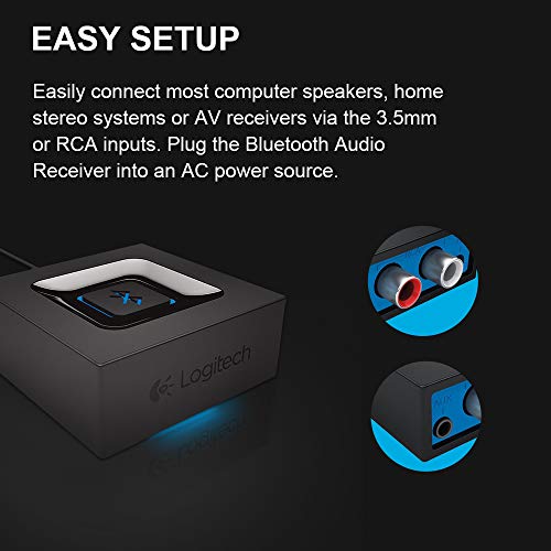 Bluetooth Audio Adapter for Speakers and Music Streaming Sound System, Logitech Wireless Audio Receiver Works with Smart Phones and Tablets (New Version) 4