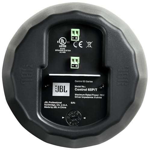 JBL Professional C65P/T Compact Full-Range Hanging Pendant Speaker, 8 Ohm or 70V, 5.25-Inch. Black, Sold as Pair 5