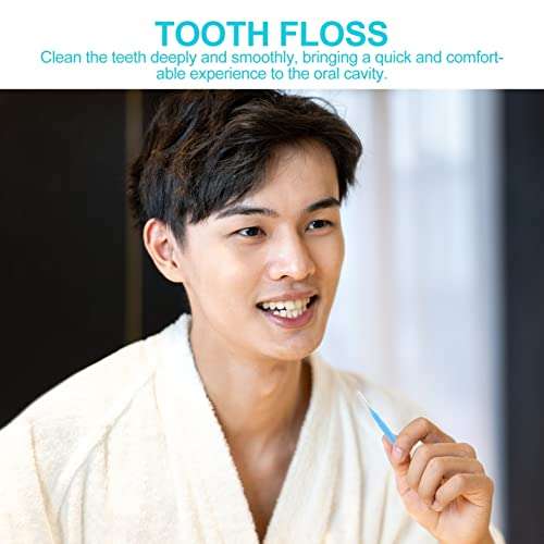 MILISTEN 10Pcs Interdental Brush Toothpick Dental Tooth Flossing Head Oral Dental Hygiene Dental Flosser Toothpick Cleaner Tooth Cleaning Tool Blue 5