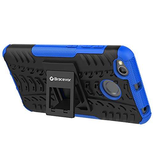 Bracevor Back Cover for Xiaomi Redmi 4 (Blue) | pc+TPU | Kickstand Case 5