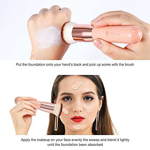 DUcare Kabuki Foundation Brush Makeup Brushes Synthetic Buffing Stippling Professional Liquid Blending Mineral Powder Makeup Tools 4