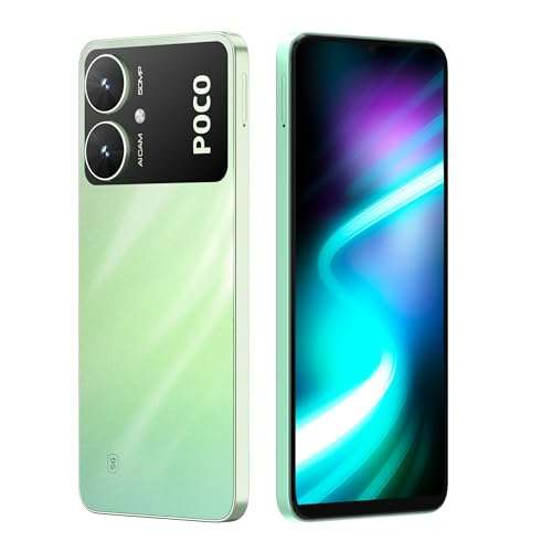 POCO M6 5G (Polaris Green, 4GB RAM, 64GB Storage) | MediaTek Dimensity 6100+ 5G Processor | 5000 mAh Battery + 18W Fast Charging | 50 MP AI Dual-Camera System & Side Fingerprint Sensor 4