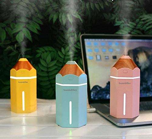 Smartizo Pencil Humidifier Pencil Shape Air Purifier | USB Ultrasonic Aromatherapy | LED Light Aroma Diffuser | No Noise | Air Purifier | Auto Safety Shut-Off | Cool Mist Maker Humidifier Fogger | 7 Interchangeable Color Change | Car, Room, Office, Babies, Travel, bedroom Air Purifier [Multi Colour] [Random Color] [Pencil Humidifier] 2