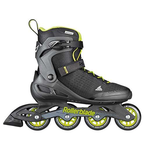 Rollerblade Zetrablade Elite Men's Adult Fitness Inline Skate, Black and Lime, Performance Inline Skates, 10 3
