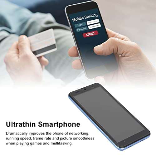 Rino7 Pro Unlocked Cell Phone, 5.45in 854x480 Unlocked Mobile Phones Ultrathin Smartphone with Ultrathin Touch Screen, Unlocked Android Phone, RAM 512MB ROM 4GB, Dual Cards Dual Standby(Blue) 3