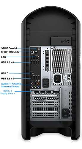 Alienware Aurora R10 Gaming Desktop, AMD Ryzen 7 5800 Liquid-Cooling, AMD Radeon RX 6800 XT 16GB, 256GB NVMe SSD, 64GB RAM, DisplayPort, HDMI, AX Wi-Fi, RGB FX Lighting - Windows 11 Pro 4