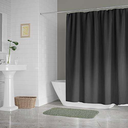 J & M Home Fashions Antibacterial and Mildew Resistant Shower Curtain, Liner, Black, Shower Curtain Liner 4