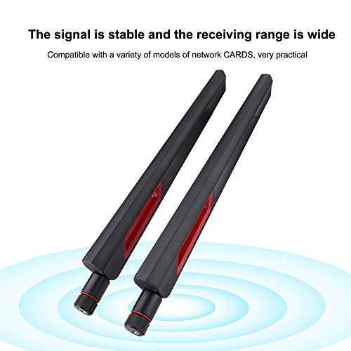 WiFi Antenna, 2PCS 8DBi Dual Band WiFi Router 2.4GHz-5.8GHz Mini PCI-E Wireless Network Card Connect Cable RP-SMA Male Connector Omnidirectional AC-88U Network Antenna 5