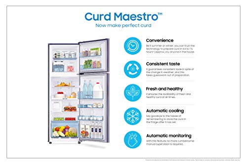 Samsung 314 L 2 Star Inverter Frost-Free Double Door Refrigerator (RT34T46326W/HL, Mystic Overlay White, Convertible) 5