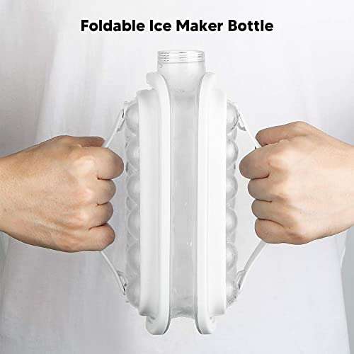 TOPINCN Portable Ice Ball Maker, Ice Cube Tray for Freezer Ice Bottle Cubic Container Cooling Ice Round Cube Molds for Cocktail Coffee Whiskey Beer Juice(White) 4