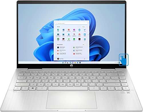 HP Pavilion x360 14-ek00 Home & Business 2-in-1 Laptop (Intel i5-1235U 10-Core, 8GB RAM, 2TB PCIe SSD, Intel Iris Xe, 14.0" 60Hz Touch Win 11 Pro) with MS 365 Personal, Hub 3