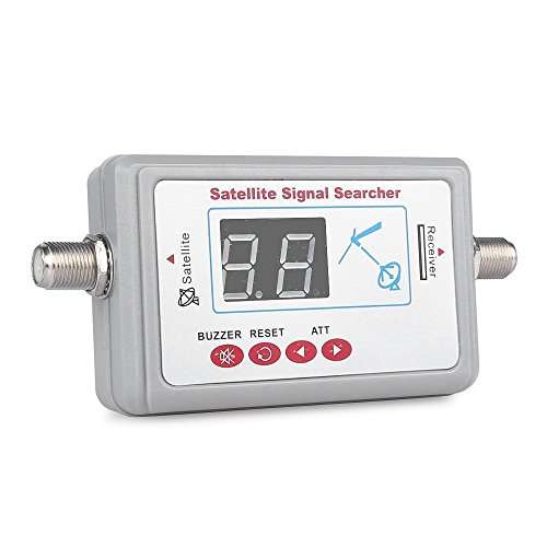 LeaningTech SF9505 Mini Digital TV Antenna Satellite Signal Finder Meter with LCD Display and Buzzer Function Dish Network Directv FTA, White 3
