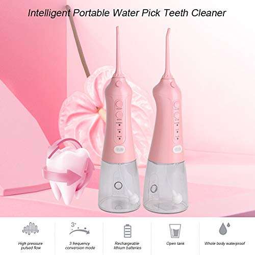 Water Flosser Professional Cordless Dental Oral Irrigator - Portable and Rechargeable IPX7 Waterproof Water Flosser with Cleanable Water Tank for Home and Travel, Braces & Bridges Care 4