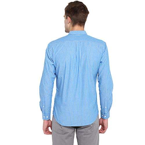 Red Tape Men's Striped Regular fit Casual Shirt (RSF8784A_Blue_XXL 5