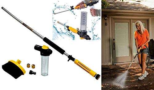 SNAPCOM Plastic Water Zoom Jet Pressure Washer Garden Hose Attachment with Soap Dispenser and Brush for Washing Cars, Cleaning Decking, (44 cm) 3