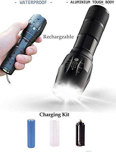 Care 4 zoom able 5 mode led-XML-T 650 Torch  (Black : Rechargeable)t-650 5