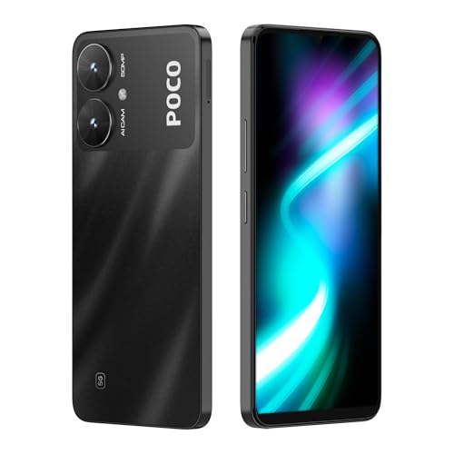 POCO M6 5G (Galactic Black, 4GB RAM, 64GB Storage) | MediaTek Dimensity 6100+ 5G Processor | 5000 mAh Battery + 18W Fast Charging | 50 MP AI Dual-Camera System & Side Fingerprint Sensor 4