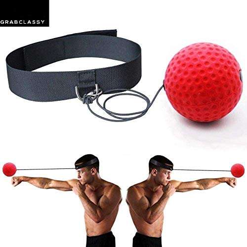 Grab Classy - Boxing Reflex Ball, Reflex Ball with Headband, Punching Ball Fight Ball for Speed Reactions, Punching Speed, Fight Skill and Hand-Eye Coordination (red) 6