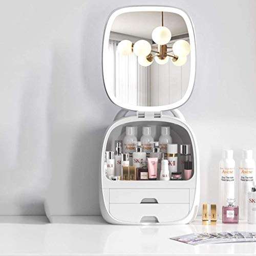 Juflix Smart Makeup Organizer Box, LED Display, Modern Jewelry and Cosmetic Storage Display Boxes with LED Lighted Mirror, Cosmetic Storage for Bathroom, Dresser, Vanity (XL, Multicolour) 6