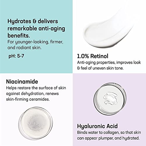 Azani 1% Retinol Cream| Uneven skin tone, Anti Aging, Fine Lines & Wrinkles, Dullness, Pores |Niacinamide & Hyaluronic Acid|Deep Moisturiser & Anti-wrinkle Cream, Women & Men-30ml 4