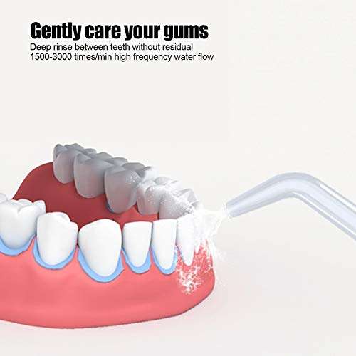 Water Flosser Professional Cordless Dental Oral Irrigator with 4 Modes 2 Jets Powerful Cleaning Rechargeable Dental Oral Irrigator for Travel Home 4