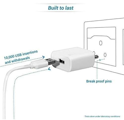 Motorola Moto G 4G (2nd gen) Compatible Charger Mobile Charger Power Adapter Wall Charger Fast Charger Android Smartphone Charger with 1m Micro USB Cable Data Cable (2 Ampere, White) 6
