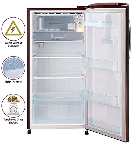 LG 215L 5 Star Inverter Direct-Cool Single Door Refrigerator (GL-B221ASCZ, Scarlet Charm, Fastest Ice Making) 4
