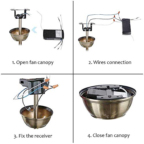 Universal Ceiling Fan Remote Control Kit 3-in-1 Ceiling Fan Light Timing & Speed Wireless Remote Control and Receiver Kits for Ceiling Fan Lamp 5