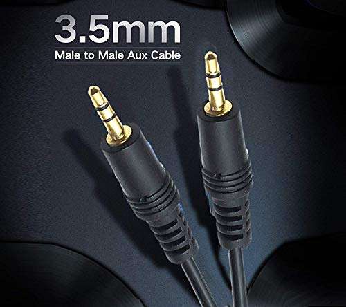 KEBILSHOP Aux Cable, 3.5mm Male to Male Stereo Aux Cord Compatible with Headphone, MobilePhone, Car Stereo, Home Theatre & More,Black,1pc Pack. (5 Meter) 6